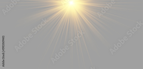 Radiant sunbeam light effect with glowing particles and soft golden rays