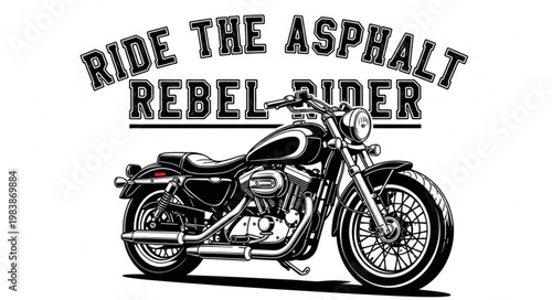 Classic Motorcycle Rebel Rider Asphalt.