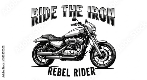 Classic Motorcycle Rebel Rider Vintage Style.