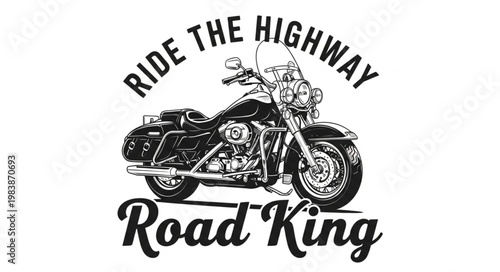 Classic Motorcycle Road King Vintage Style.