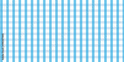 Seamless Light Blue Gingham Pattern Background. Classic Two-Tone Pastel Plaid Check Design for Fabric, Textile, Wallpaper, and Picnic Decor.