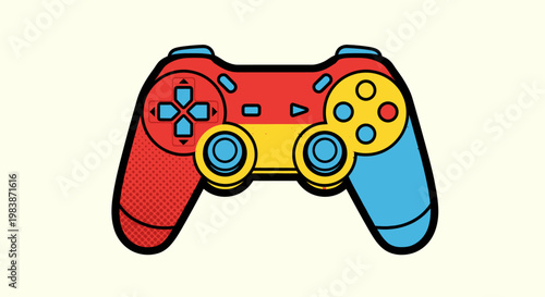 Colorful video game controller device.