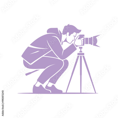 Purple of a woman in a flowing dress with a floral headpiece holding a megaphone person female