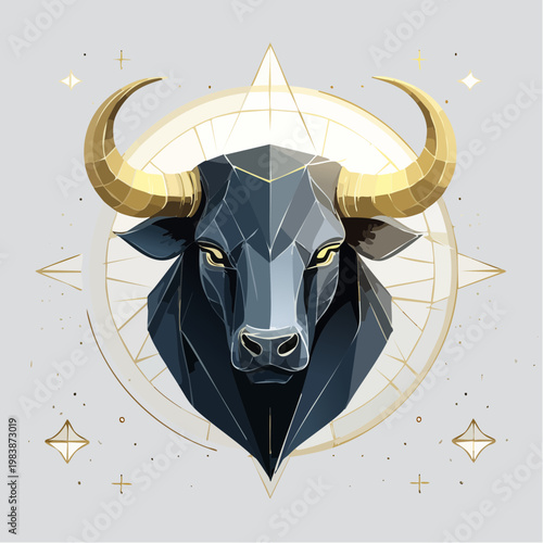 Taurus Zodiac Symbol Geometric Art