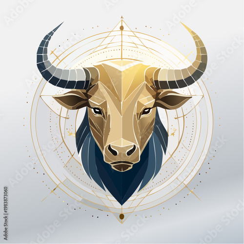 Geometric Taurus Zodiac Symbol