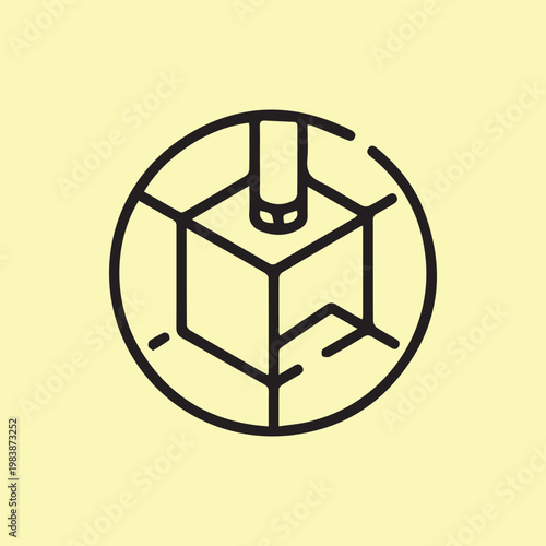 Conceptual diagram of a core component within a spherical or circular boundary