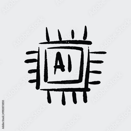 Icon of an Artificial Intelligence CHip