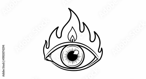 Flaming Eye with Fire and Vision.