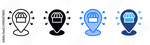 Market Expansion icon set multiple style collection