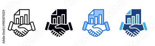 Strategic Partnership icon set multiple style collection