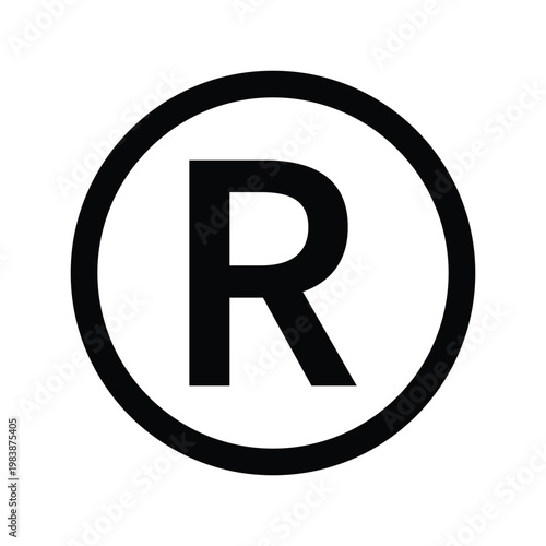 Registered trademark icon. Registered trademark symbol icon vector on white background. Vector illustration. 