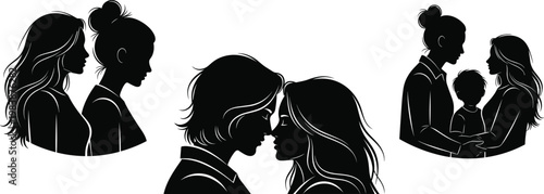 Couple embracing tender moment parent child parent love relationship affection.