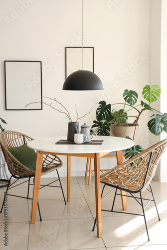 Interior of light room with...