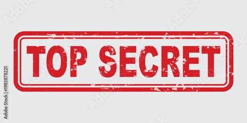 Top secret rubber stamp badge vector design
