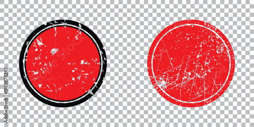 Distressed Red Circular Grunge Stamps,
