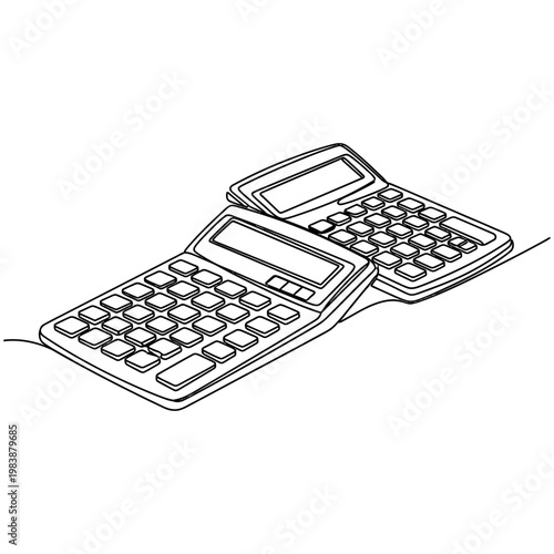 two calculators on white background symbolizing calculation and finance concepts