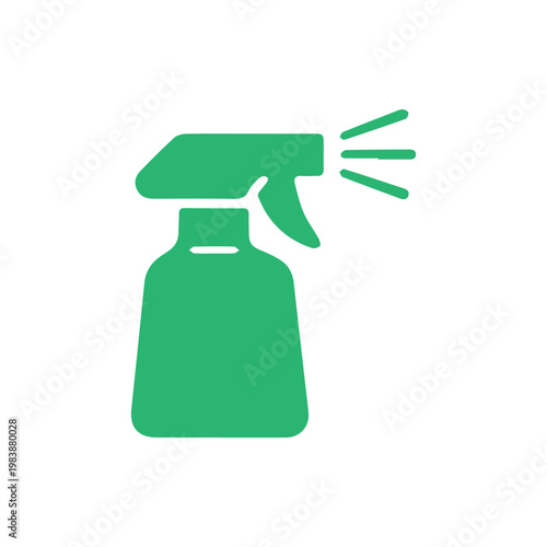 A versatile green spray bottle icon for cleaning gardening or styling solutions