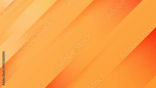 Bright orange and peach background with layered diagonal shapes creating a warm and inviting atmosphere