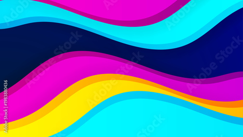 Multi-color liquid wave background with organic flowing shapes and bold saturated colors for energetic display