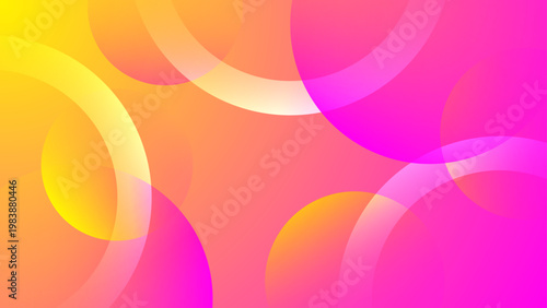 Cheerful and playful background with yellow to pink gradient circles perfect for creative youth projects