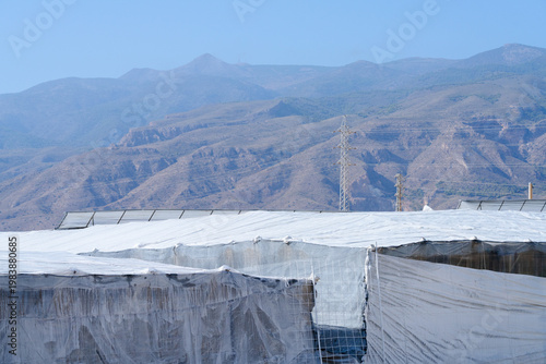 plastic texture industry fence greenhouse intensive farming invernaderos landscape plastic sea detail material mountain modern - Poniente Almeriense - Abdera, Almería, Spain - 2025