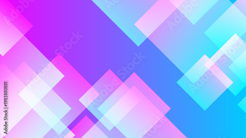 Foto Futuristic and glowing background with pink and cyan translucent rhombus shapes
