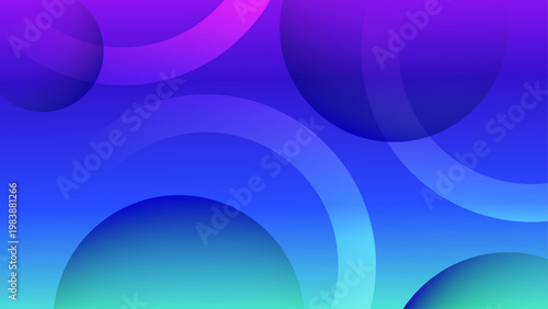 Clean blue and purple abstract background featuring translucent overlapping spheres and elegant geometric curves for corporate identity