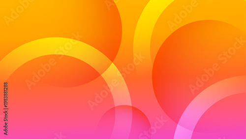 Konstfotografi Warm orange and yellow gradient background with overlapping circles creating a v
