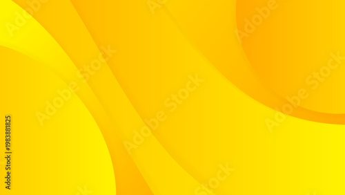 Bright yellow abstract background with fluid flowing curves and sunny gradient waves