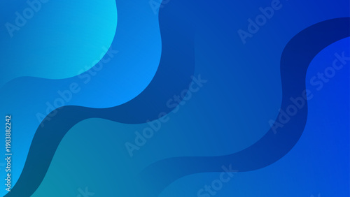 Refreshing blue and cyan abstract backdrop with soft organic waves and fluid shapes perfect for technology or water-themed designs
