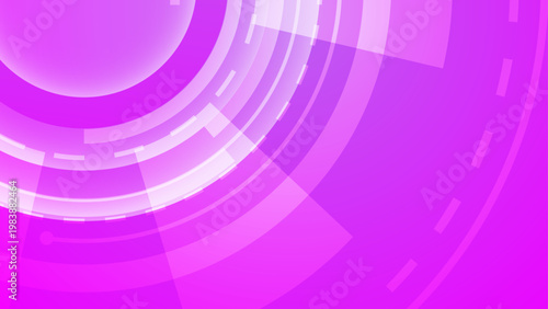 Elegant violet digital background featuring large scale technology circle interface and clean geometric details