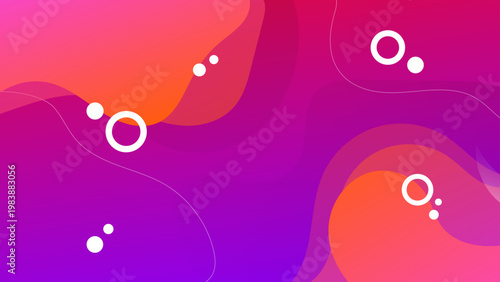 Creative purple and magenta liquid flow background featuring white circular elements and smooth gradient transitions