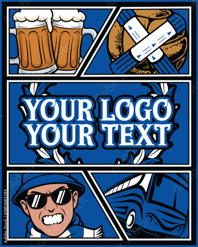 ultras hooligan sticker casual football fans flag banner tshirt vector design