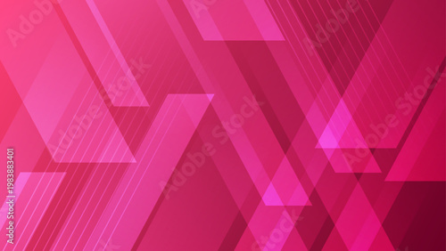 Futuristic magenta and pink geometric shapes layered with sharp diagonal lines and translucent technological patterns