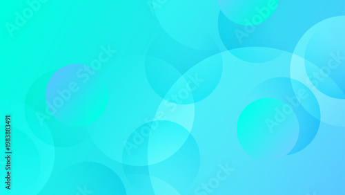 Refreshing cyan and aqua blue abstract background featuring soft floating circles and a clean futuristic aesthetic