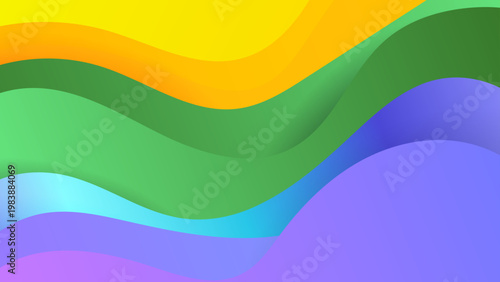 Organic abstract background with natural green and yellow fluid waves featuring smooth gradient transitions and soft layered curves