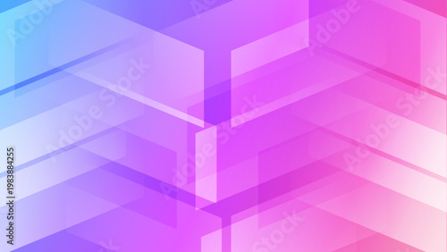 Vibrant 3D isometric pattern featuring translucent overlapping shapes with a modern neon color palette