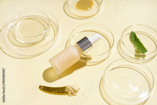 Petri dishes with samples, ...