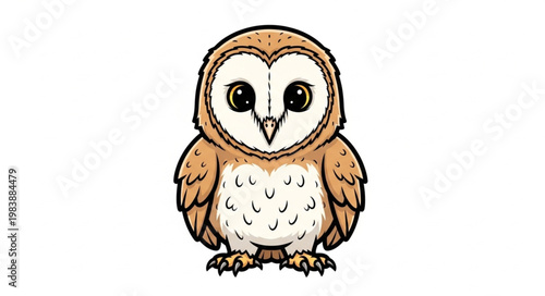 Cute Barn Owl Illustration.