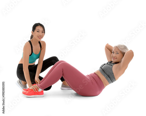 Mature woman training with ...