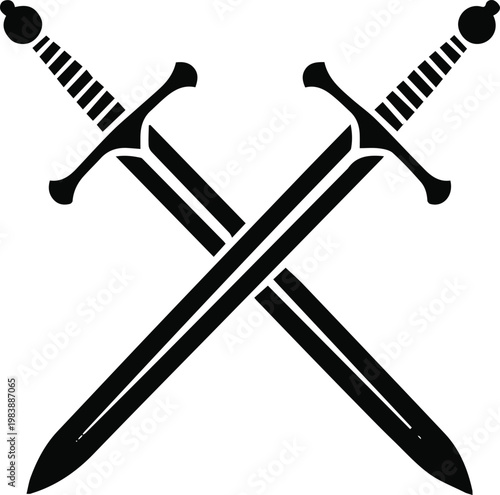 Swords and hero emblem for game assets