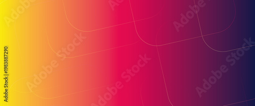 Smooth gradient background with thin curved lines in yellow orange pink and purple hues abstract color