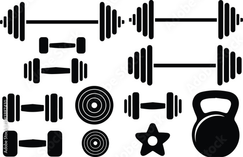 Kettlebells and training equipment for workouts