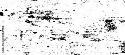 Black and white distressed grunge overlay texture with rough messy damaged surface effect
