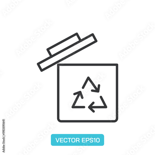 Trash Can Icons. Thin Line Symbol Elements Collection.