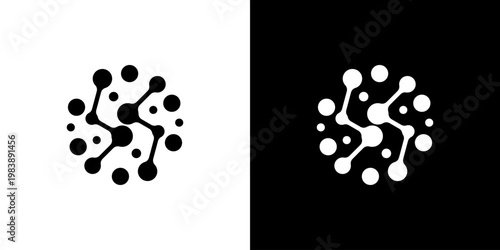 Dual meaning logo combining dot connection and circle elements, symbolizing unity, continuous networking, seamless connectivity, and a complete, integrated digital ecosystem