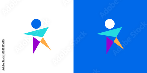 Dual meaning logo combining people and star elements, symbolizing excellence, aspiration, recognition, and the empowerment of individuals within a shining and successful community.