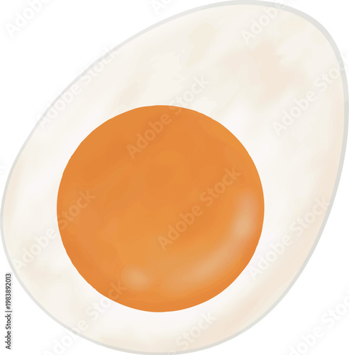 Boiled Salted Egg Illustration – Traditional Asian Food Hand Drawn Clipart