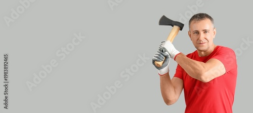 Portrait of mature man hold...