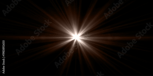 Abstract blue light burst with glowing rays and star-like beams shining brightly in a dynamic night energy background